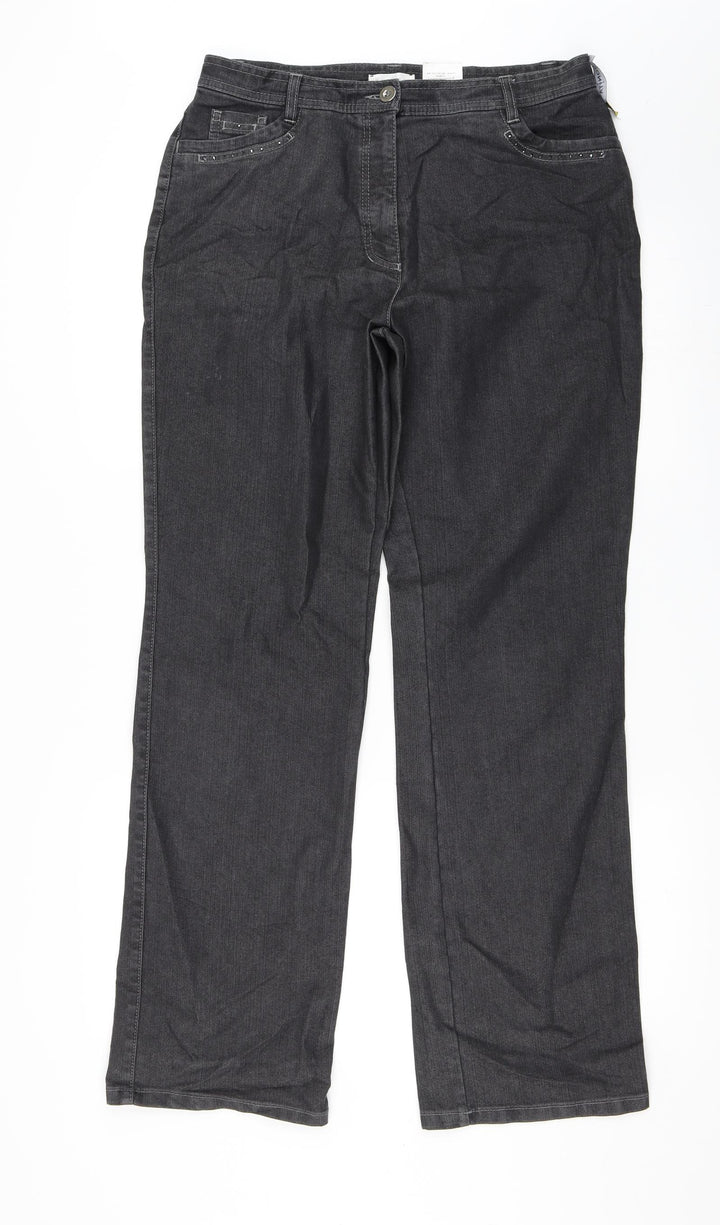 Bonita Womens Grey   Wide-Leg Jeans Size 32 in L31 in