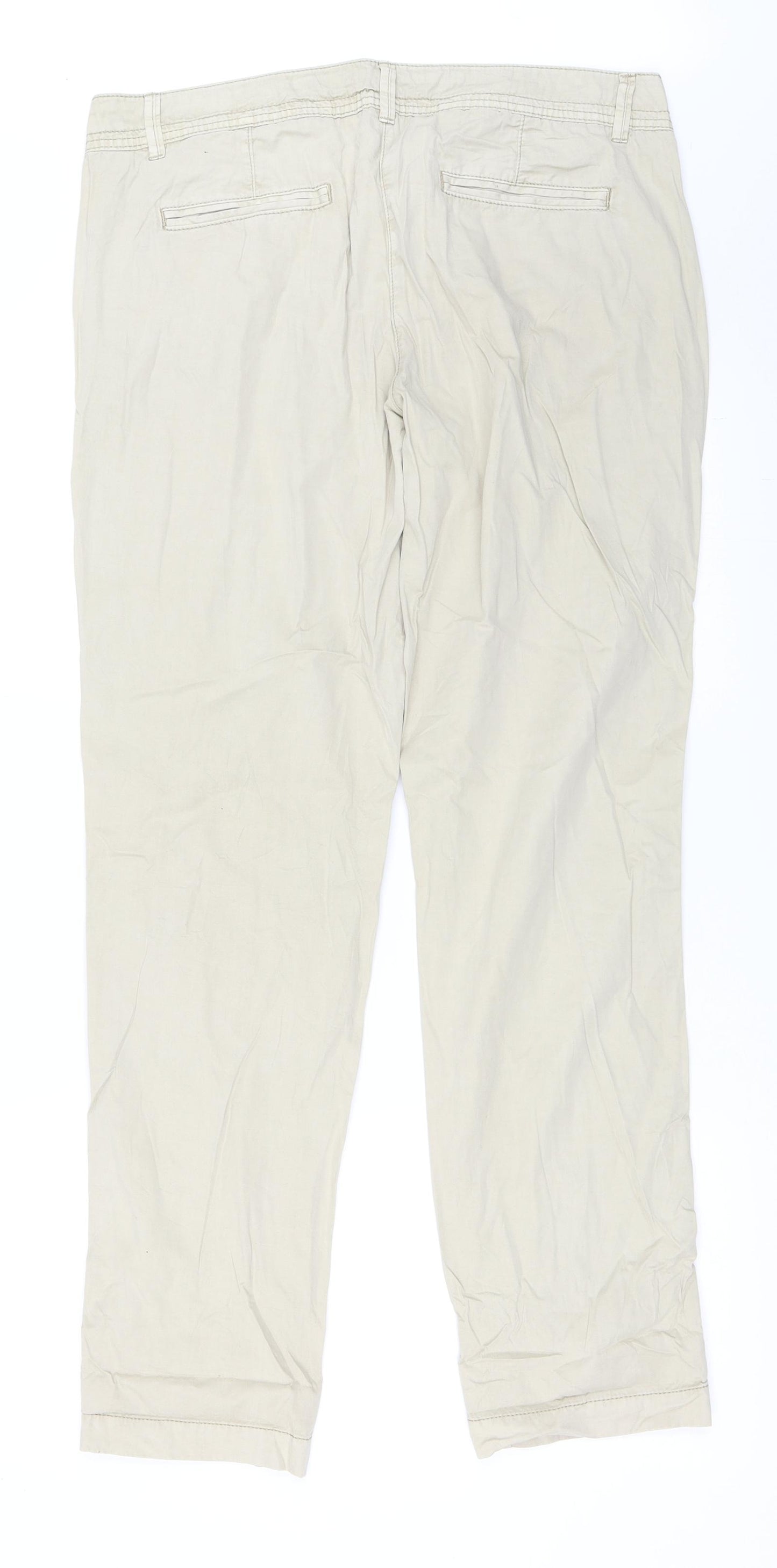 S Oliver Womens Beige   Chino Trousers Size 14 L32 in