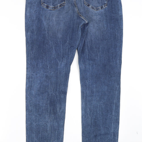 Marks and Spencer Womens Blue   Boyfriend Jeans Size 14 L31 in