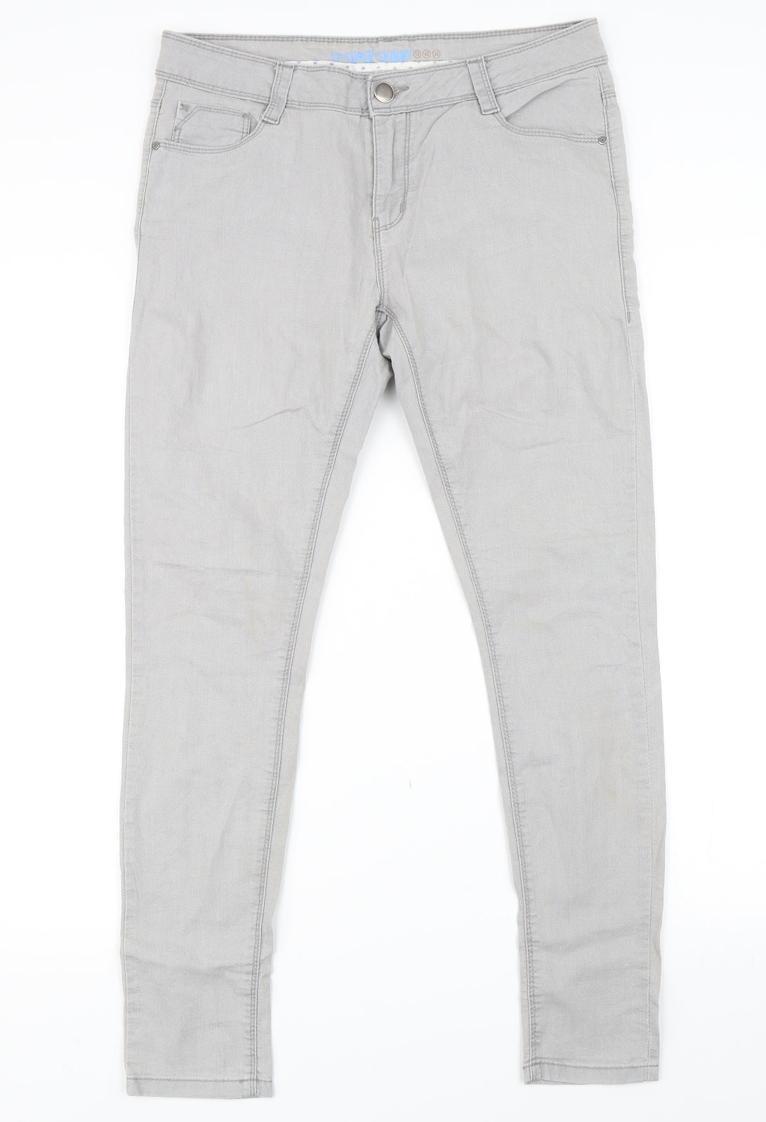 Preworn Womens Grey   Skinny Jeans Size 12 L29 in
