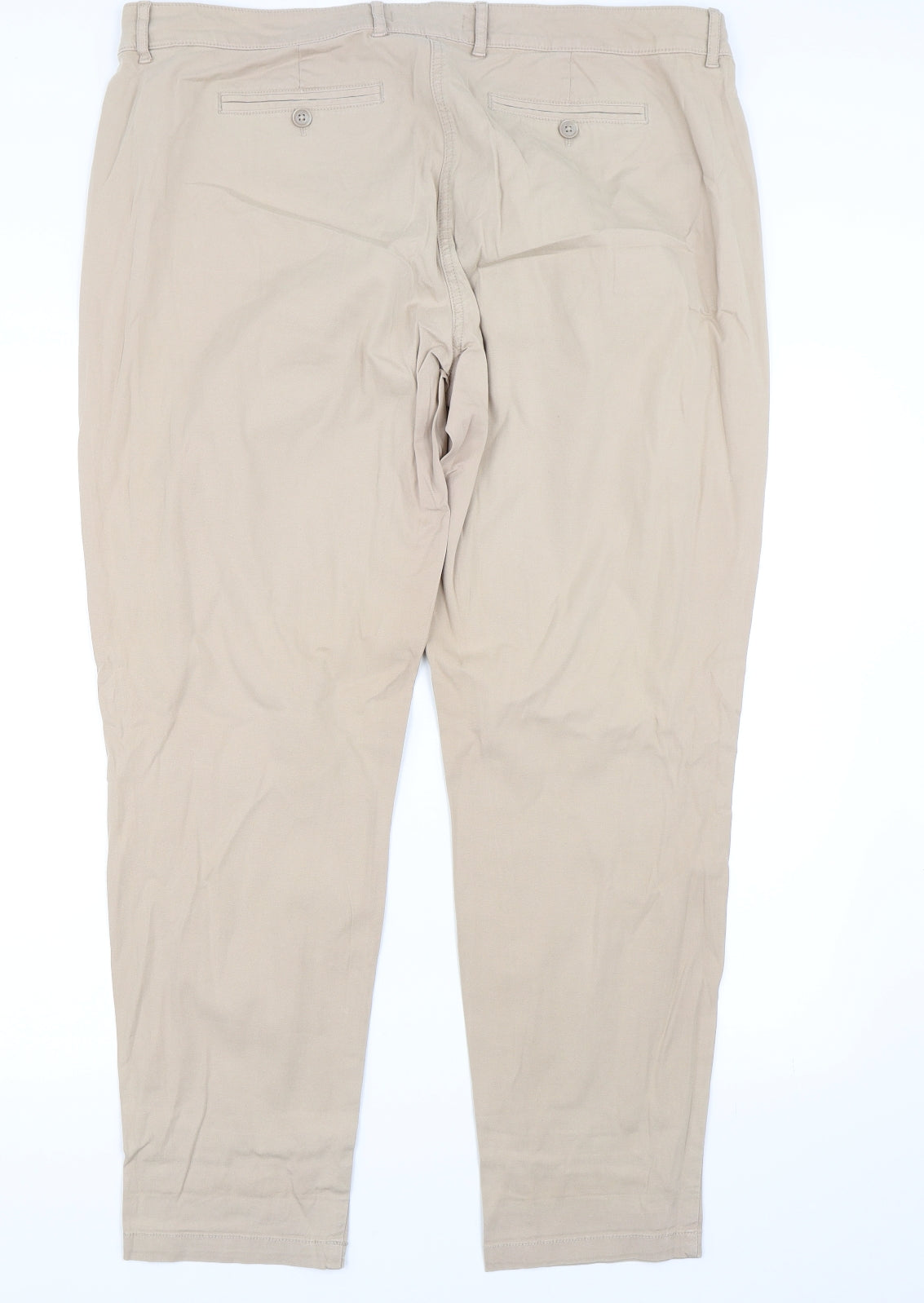 Marks and Spencer Womens Beige   Chino Trousers Size 16 L29 in