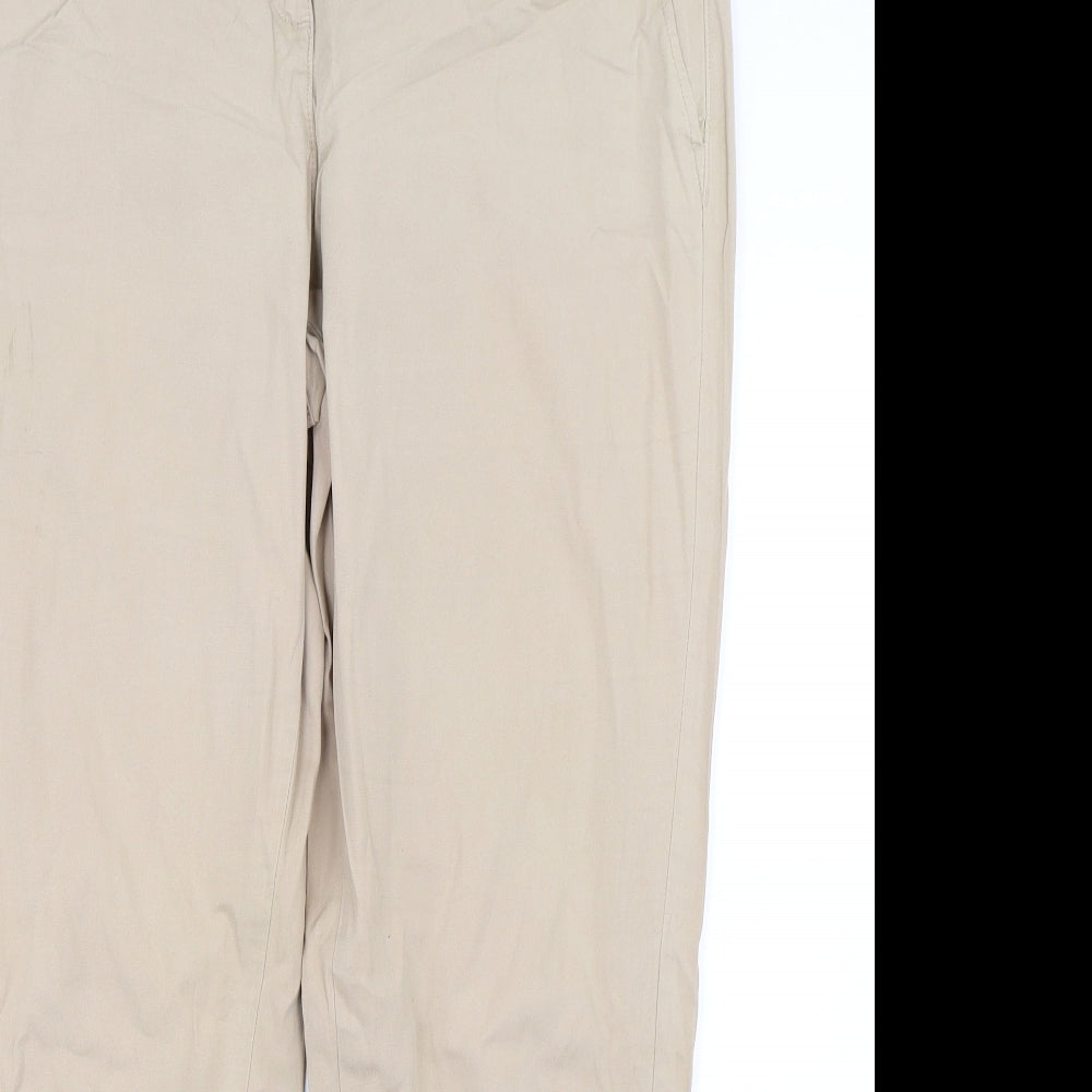 Marks and Spencer Womens Beige   Chino Trousers Size 16 L29 in
