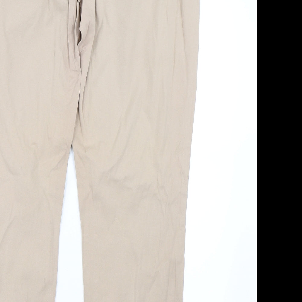 Marks and Spencer Womens Beige   Chino Trousers Size 16 L29 in