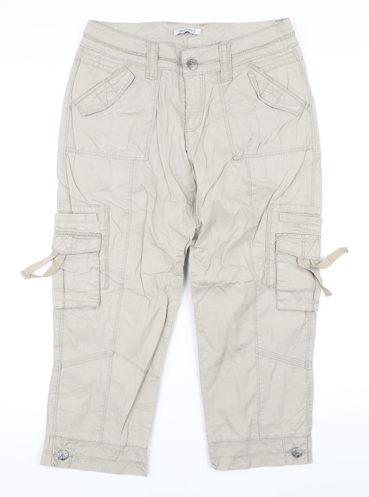 Yessica Womens Beige   Cargo Trousers Size 12 L23 in