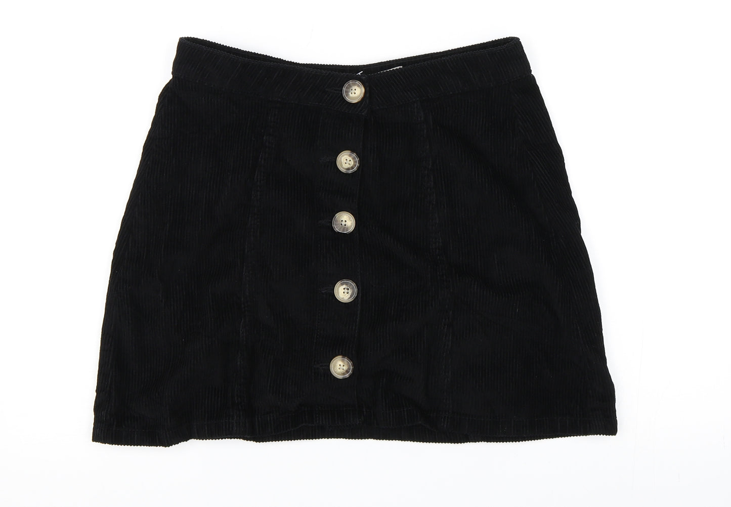 Primark Womens Black  Corduroy A-Line Skirt Size 10