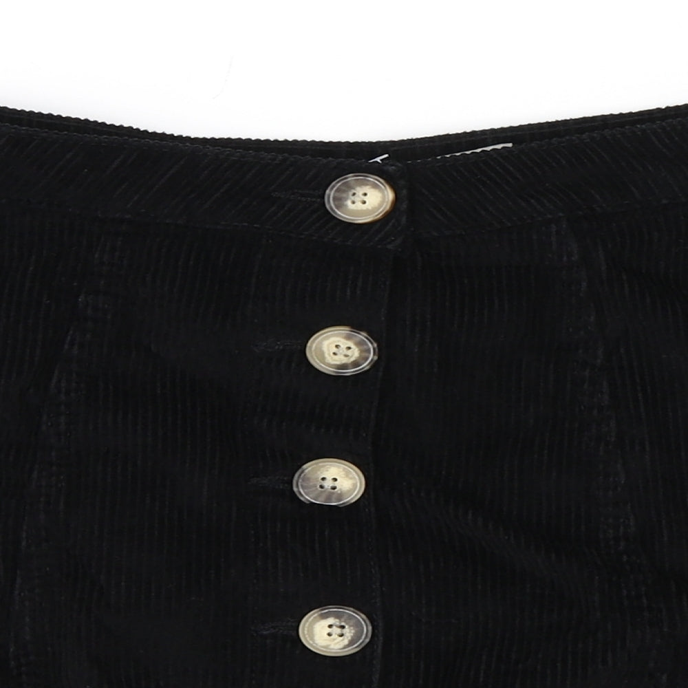 Primark Womens Black  Corduroy A-Line Skirt Size 10