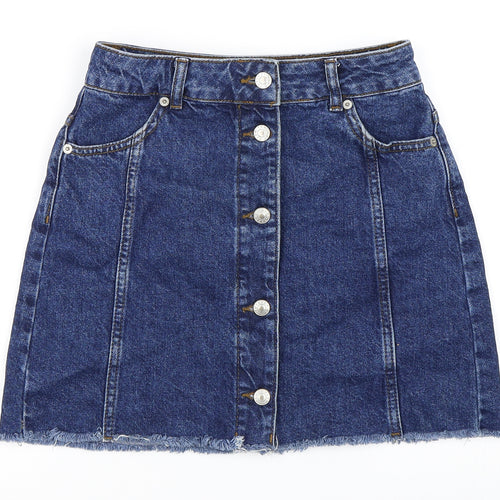 Topshop Womens Blue   A-Line Skirt Size 8