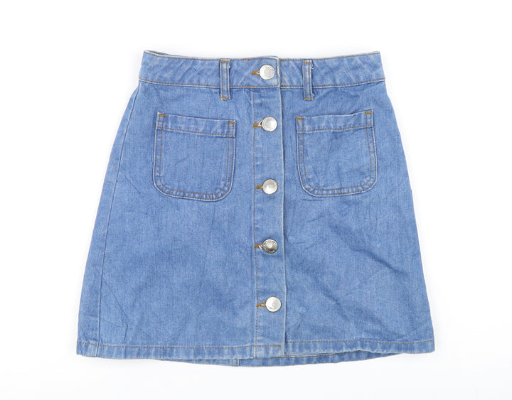 Miss Selfridge Womens Blue A-Line Skirt Size 6