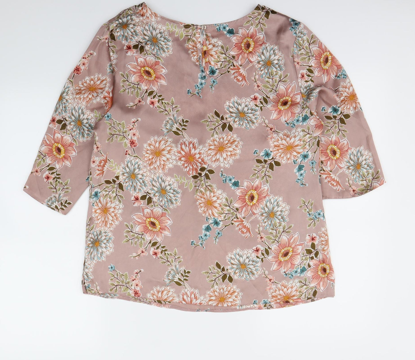 F&F Womens Pink Floral  Basic Blouse Size 14