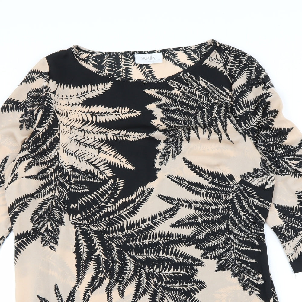 Wallis Womens Black Floral  Basic Blouse Size 14