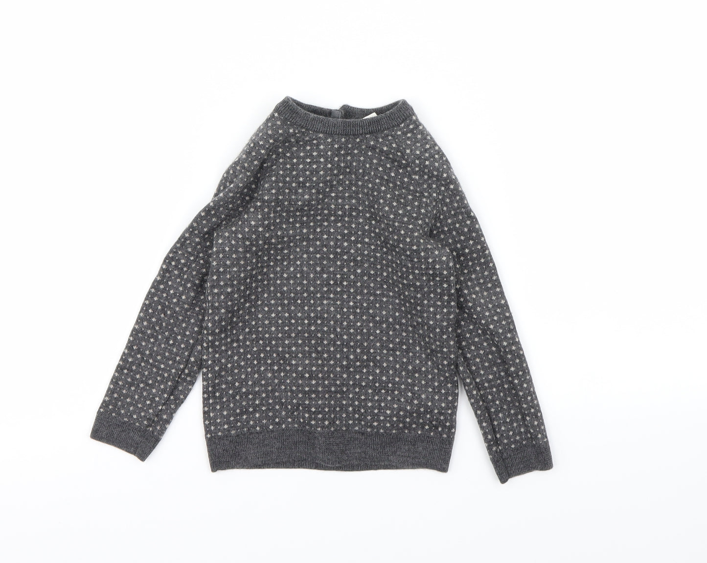 Divided by H&M Boys Grey Polka Dot  Pullover Jumper Size 12-18 Months