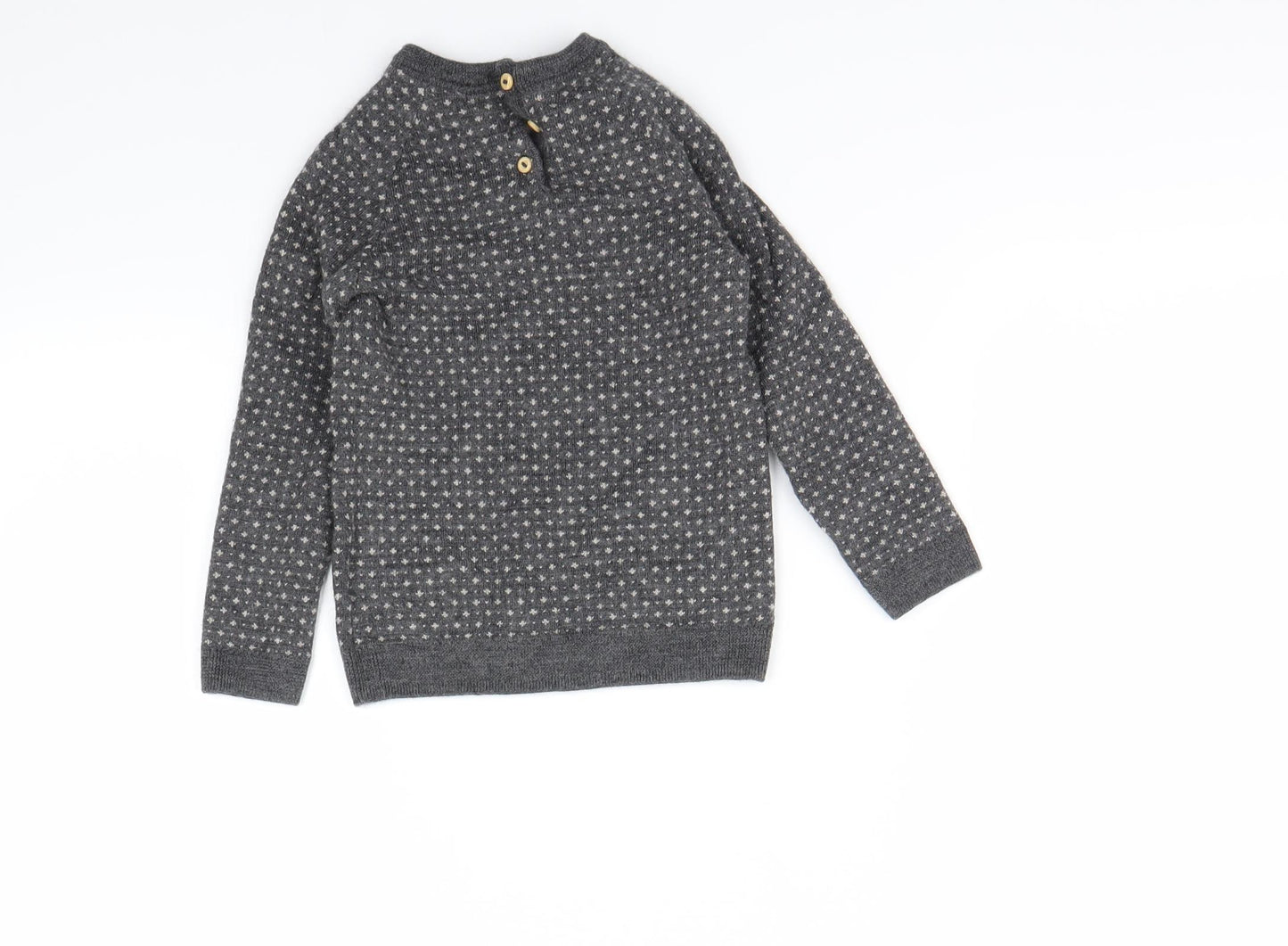 Divided by H&M Boys Grey Polka Dot  Pullover Jumper Size 12-18 Months