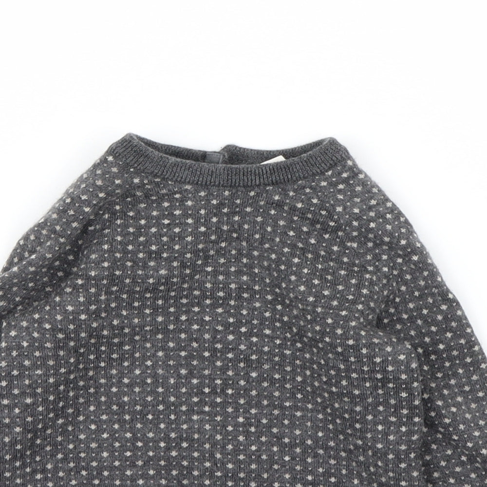 Divided by H&M Boys Grey Polka Dot  Pullover Jumper Size 12-18 Months