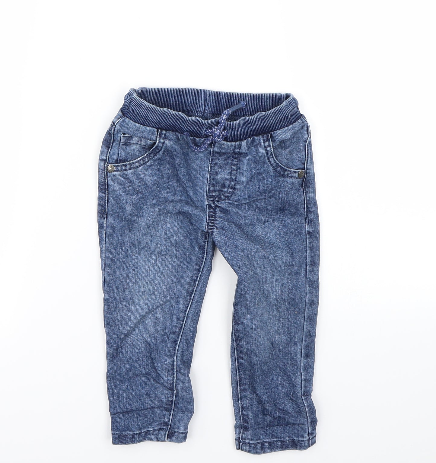 fred & flo Boys Blue   Capri Jeans Size 9-12 Months
