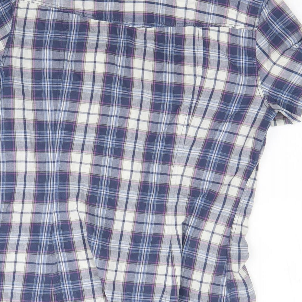 H&M Womens Blue Check  Basic Button-Up Size 12
