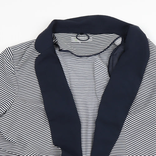 m&S Womens Black Striped  Cardigan Jumper Size 22  - Shoulder Pads