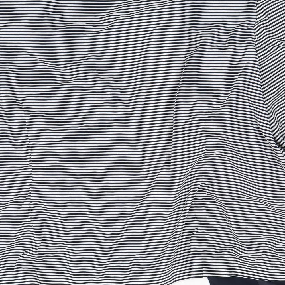 m&S Womens Black Striped  Cardigan Jumper Size 22  - Shoulder Pads