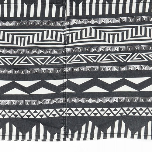 H&M Womens Black Geometric  Mini Skirt Size 8