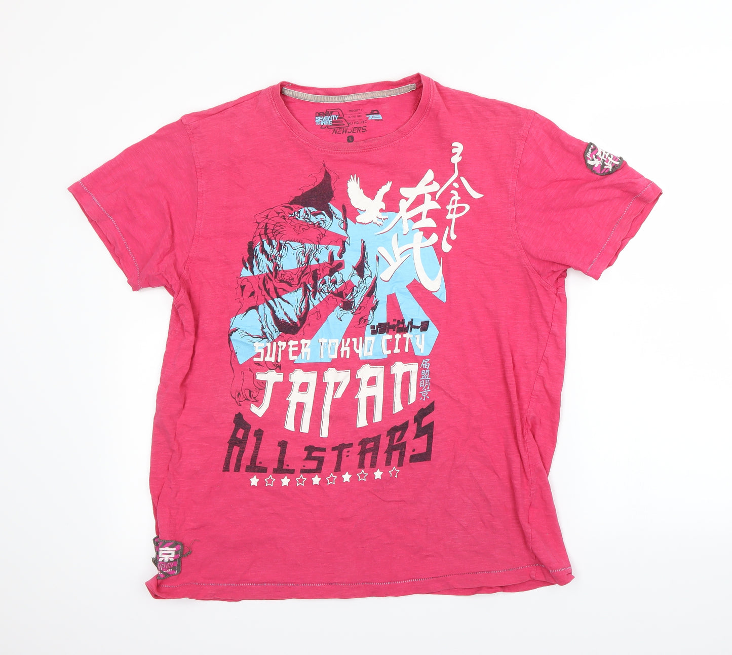 Denim Seventy3 Womens Pink   Basic T-Shirt Size L
