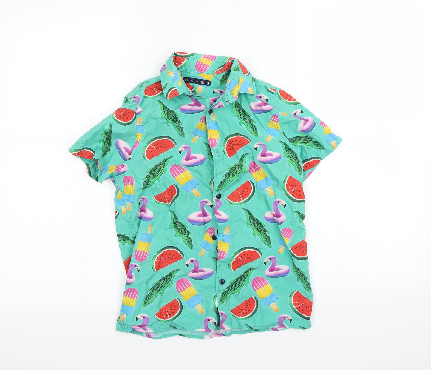 Next  Boys Green   Basic Button-Up Size 8 Years
