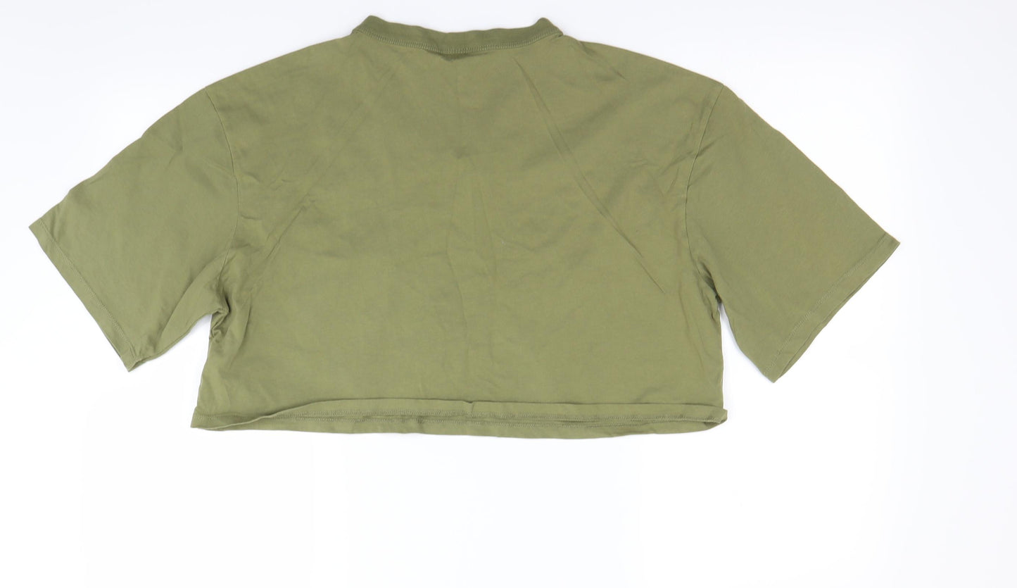 IVY PARK Womens Green   Cropped T-Shirt Size L