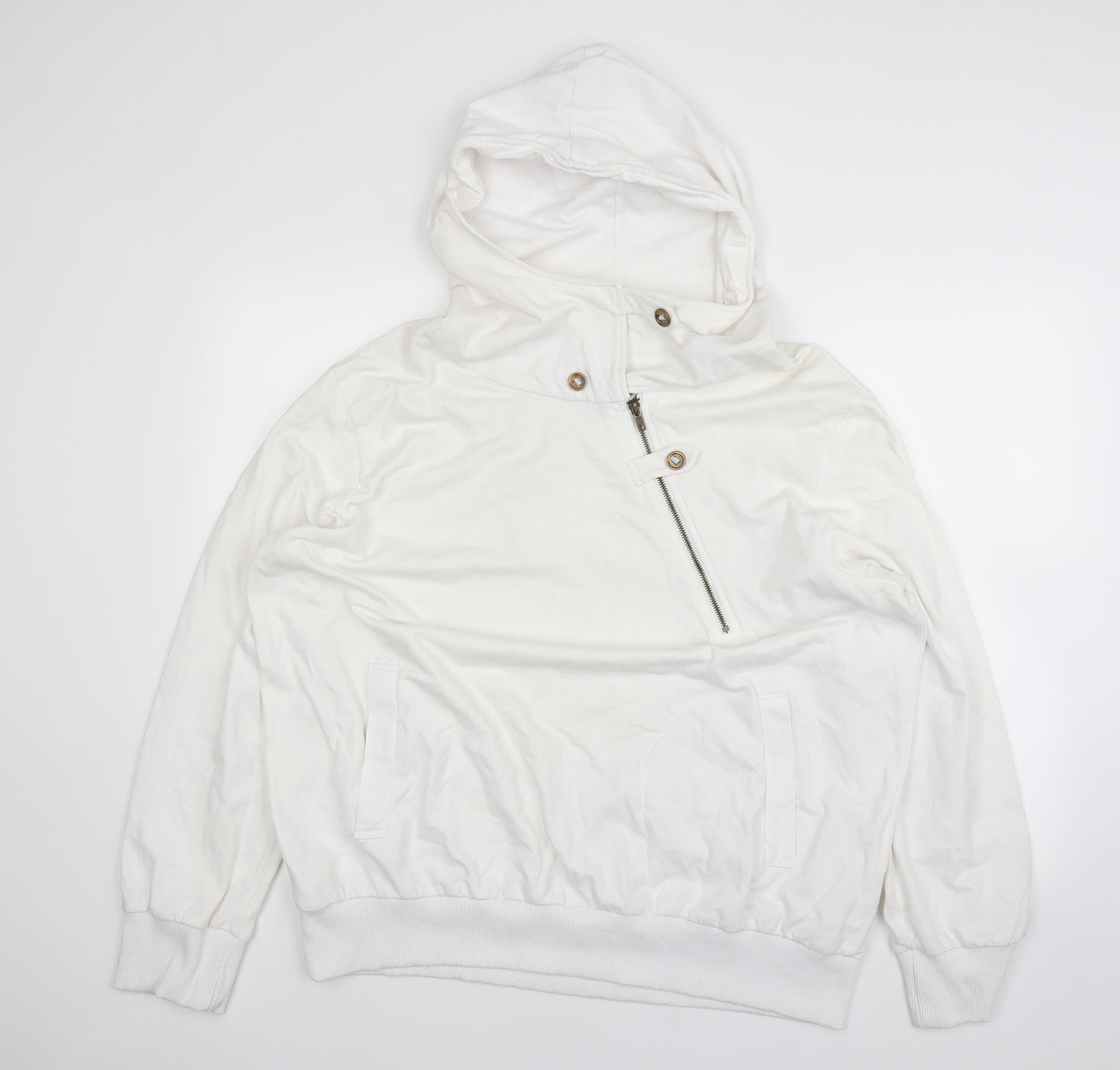 River Island Mens White   Pullover Hoodie Size 2XL