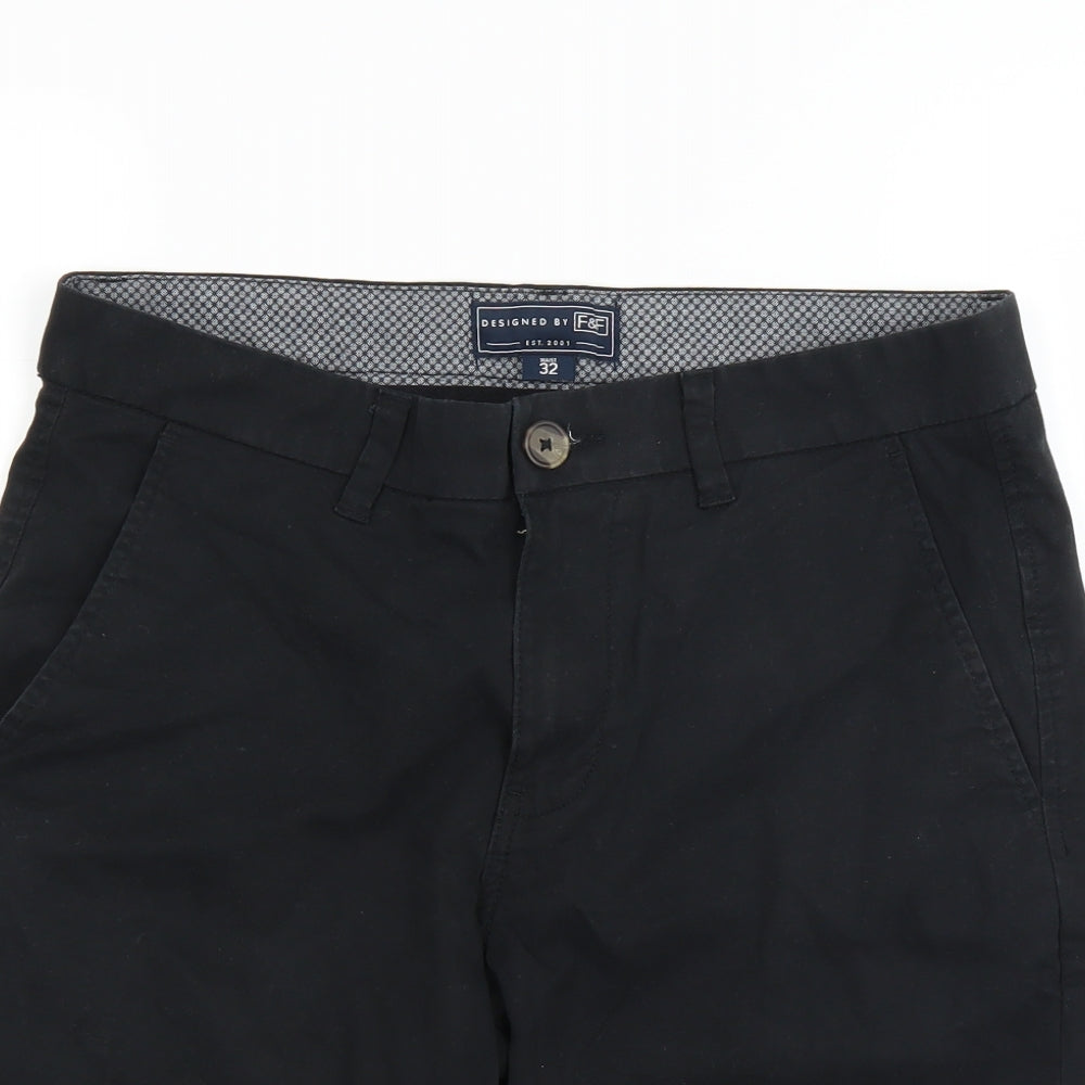 F&F Mens Black   Chino Shorts Size 32