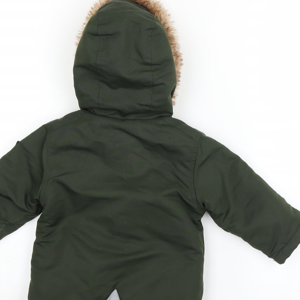 Rebel Baby Green   Parka Coat Size 9-12 Months