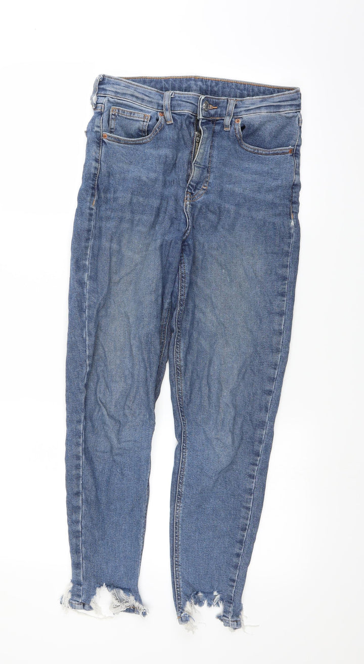 Topshop Womens Blue Skinny Jeans Size 8 L28 in
