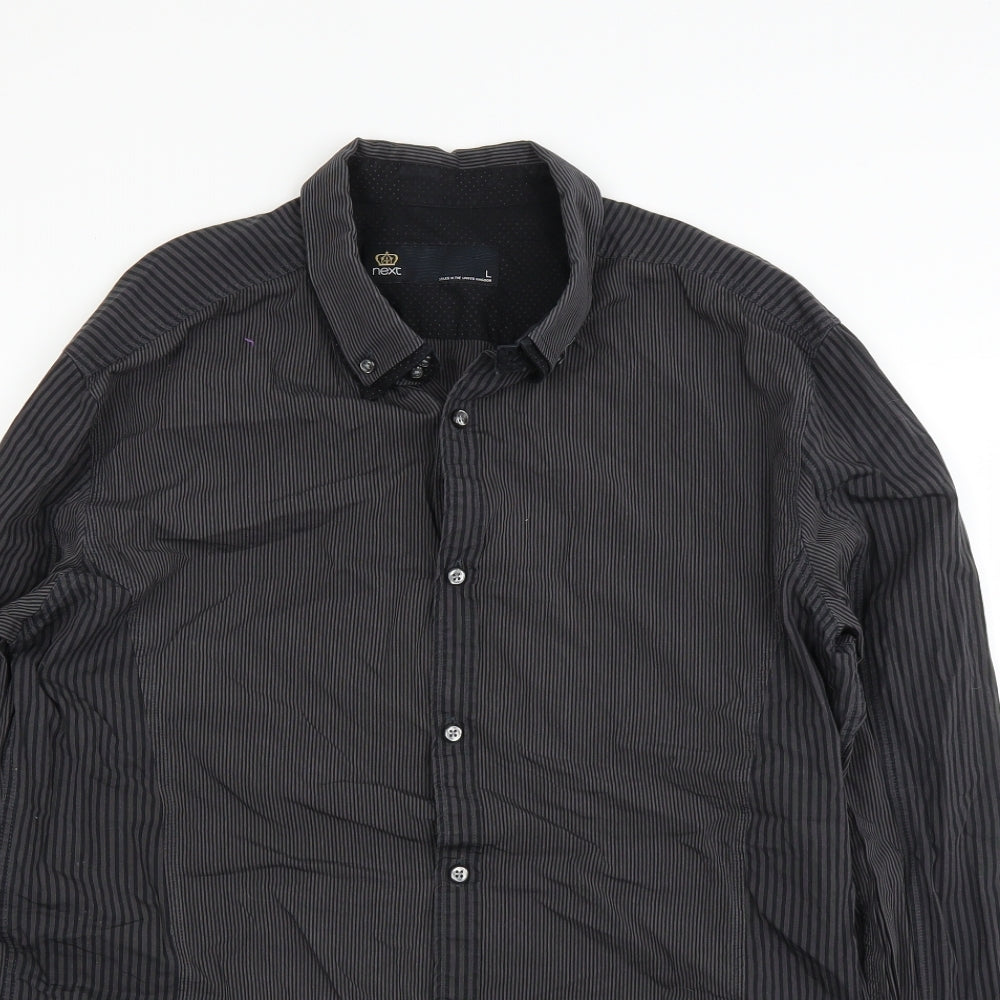 NEXT Mens Black    Dress Shirt Size L