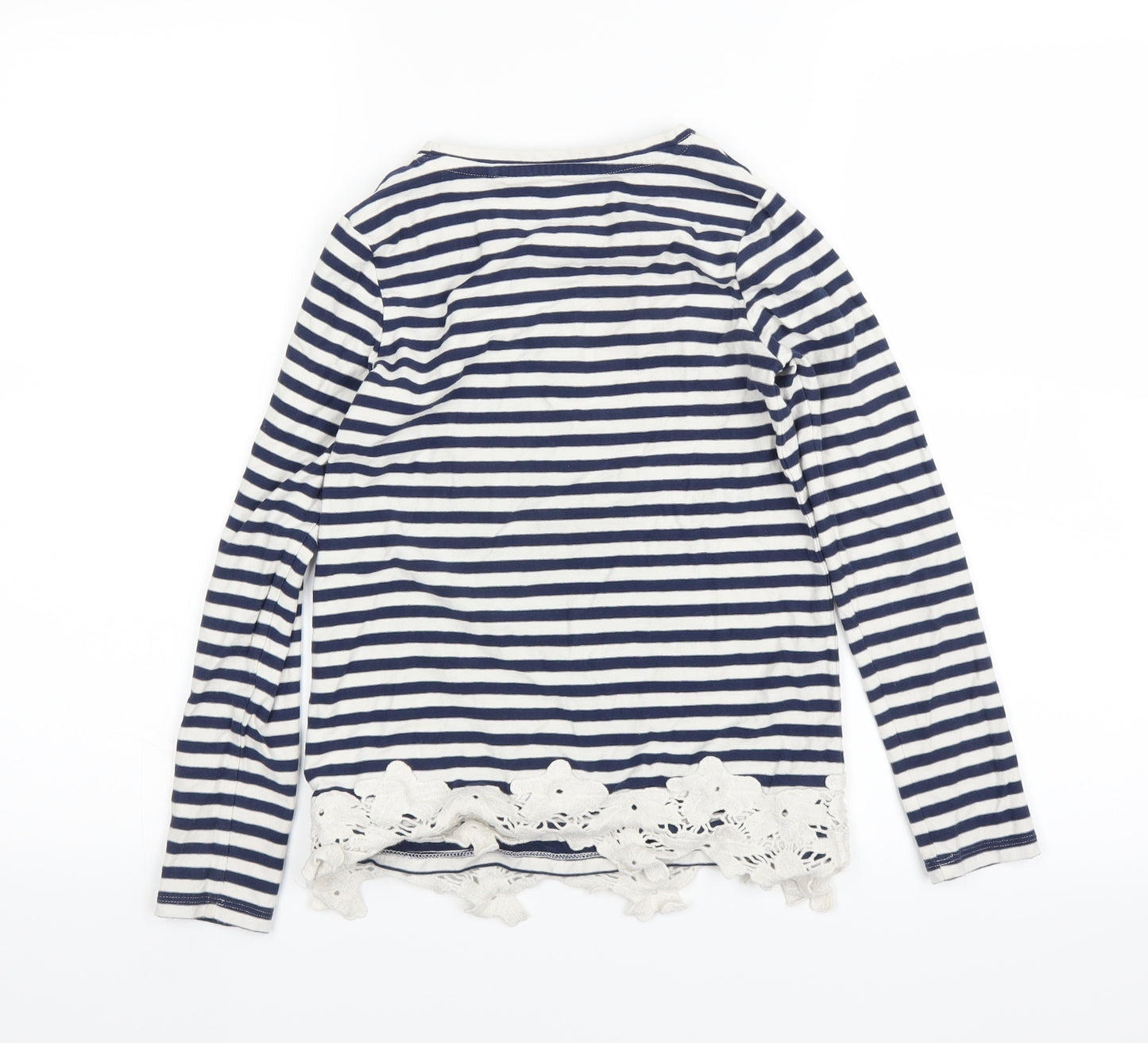 NEXT Girls Blue Striped  Basic T-Shirt Size 10 Years