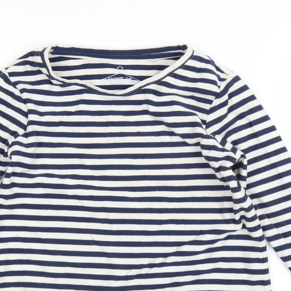 NEXT Girls Blue Striped  Basic T-Shirt Size 10 Years