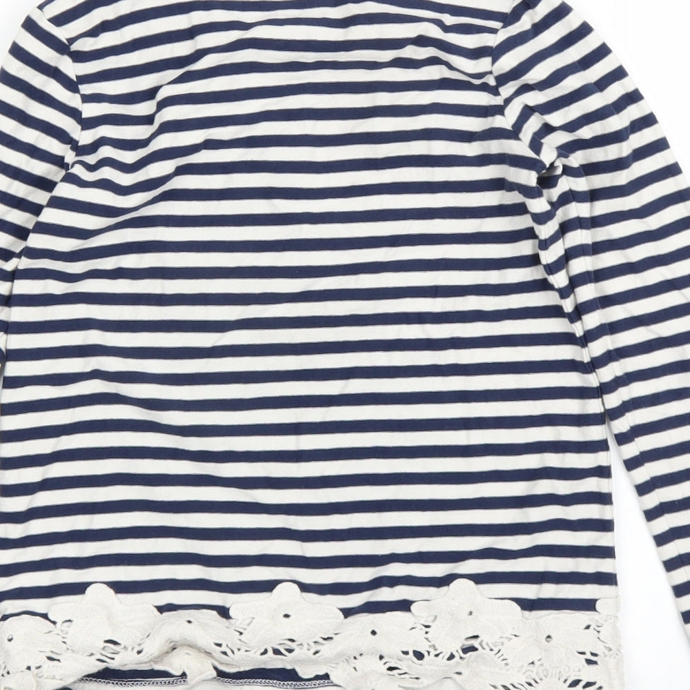 NEXT Girls Blue Striped  Basic T-Shirt Size 10 Years