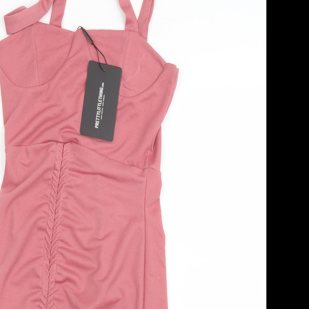 PRETTYLITTLETHING Womens Pink   Pencil Dress  Size 10