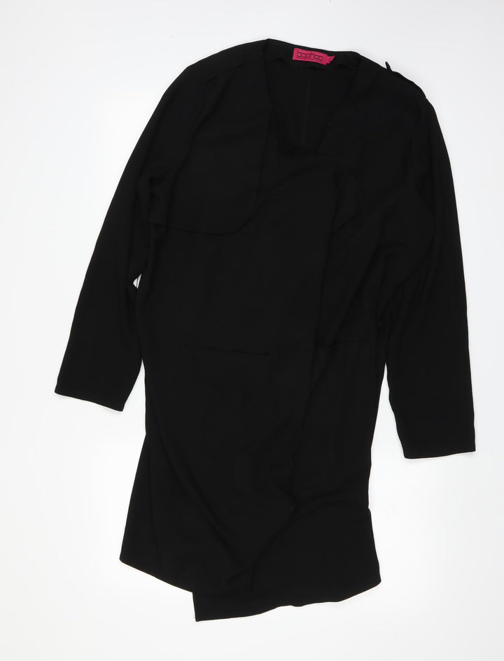 Boohoo Womens Black   Overcoat Coat Size M