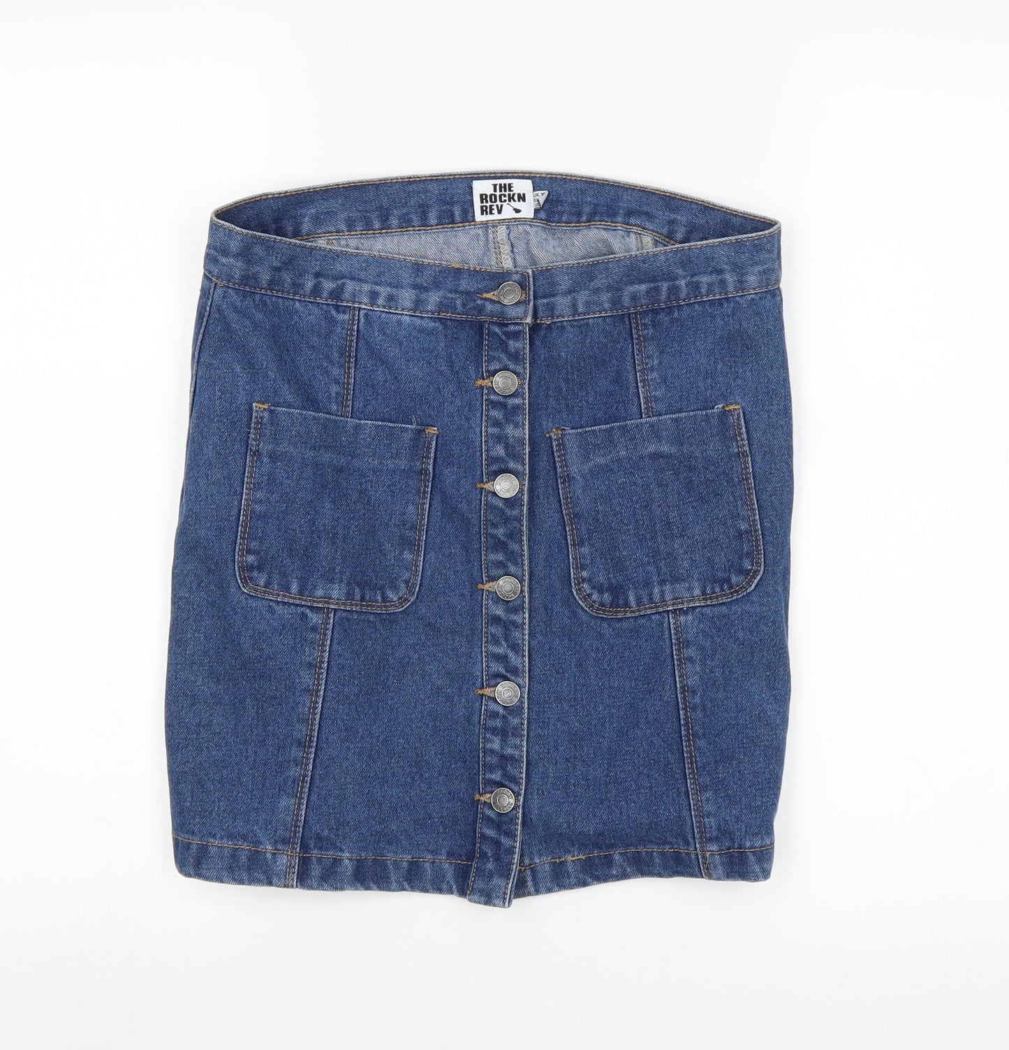 The Rockin Rev Womens Blue   A-Line Skirt Size 10