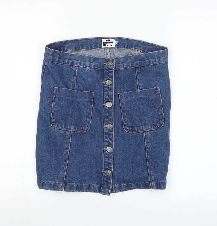 The Rockin Rev Womens Blue   A-Line Skirt Size 10
