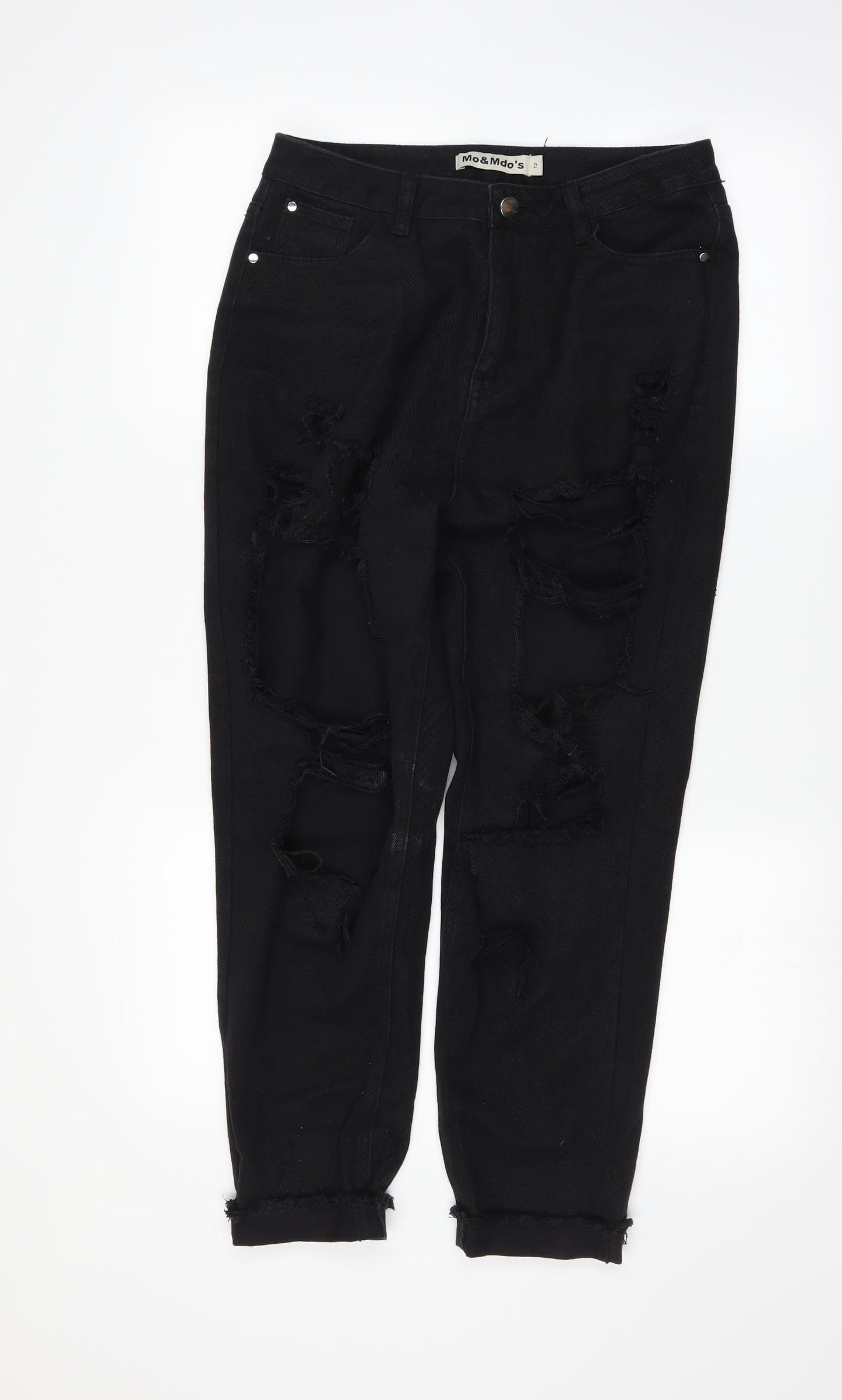 mo & mdo's Womens Black   Straight Jeans Size 12 L26 in