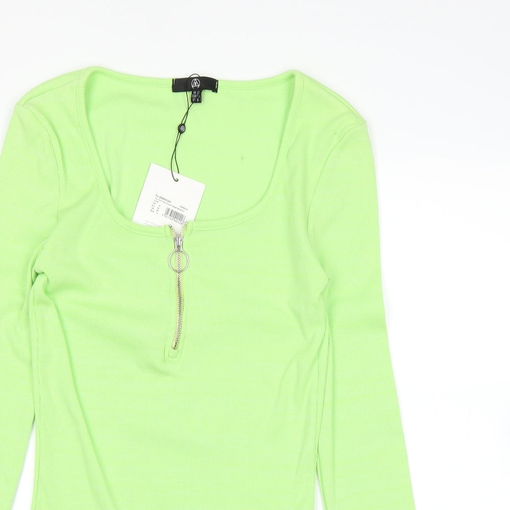 Missguided Womens Green   Basic T-Shirt Size 12
