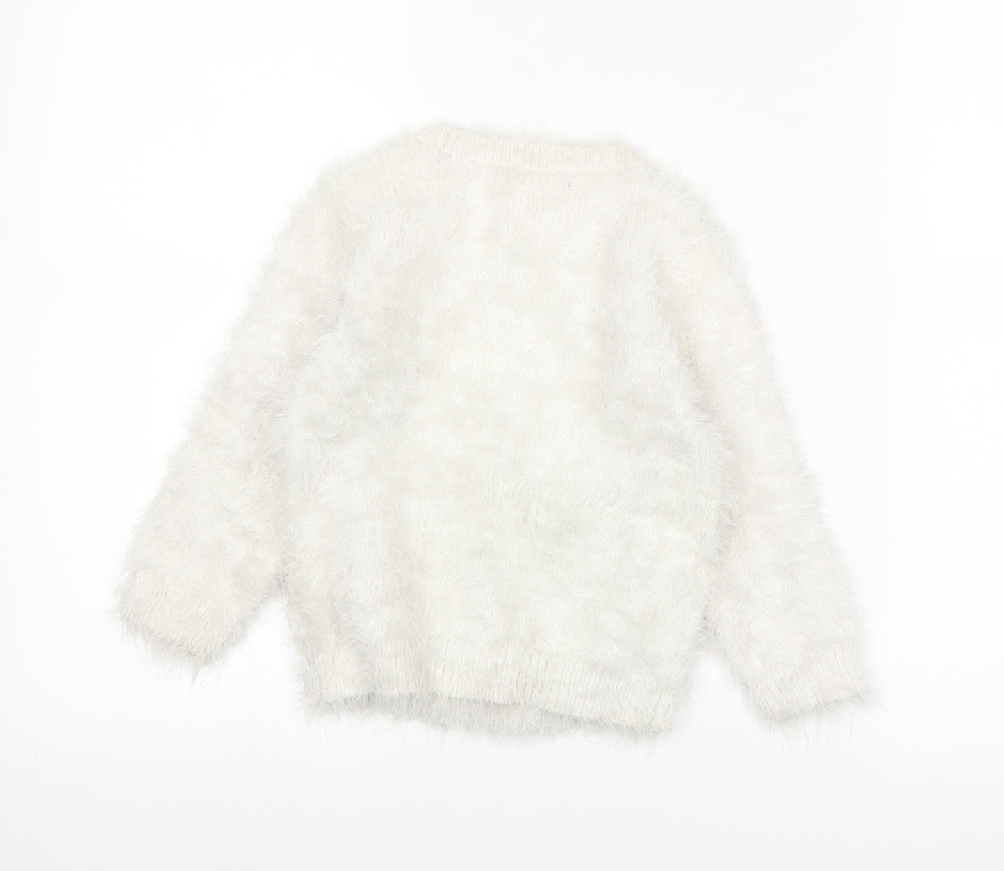 F&F Girls White   Pullover Jumper Size 3-4 Years