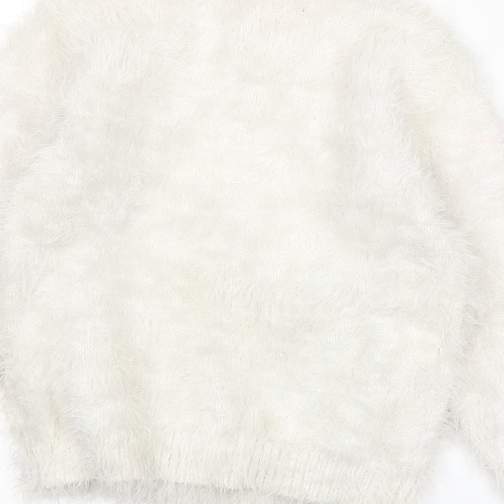 F&F Girls White   Pullover Jumper Size 3-4 Years