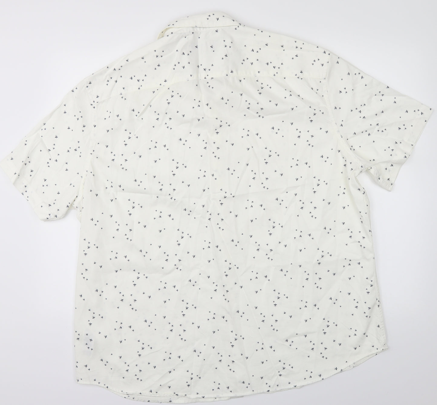 Mark and Spencer Mens White Polka Dot   Button-Up Size 2XL
