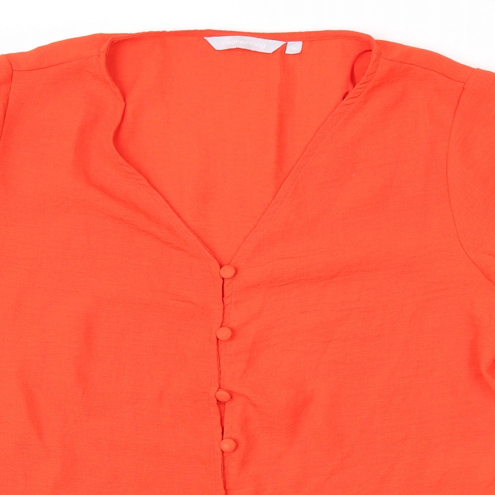 redherring Womens Red   Cropped T-Shirt Size 14