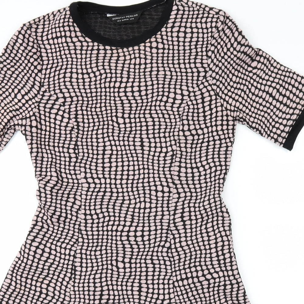 Dorothy Perkins Womens Pink Polka Dot  Mini  Size 10