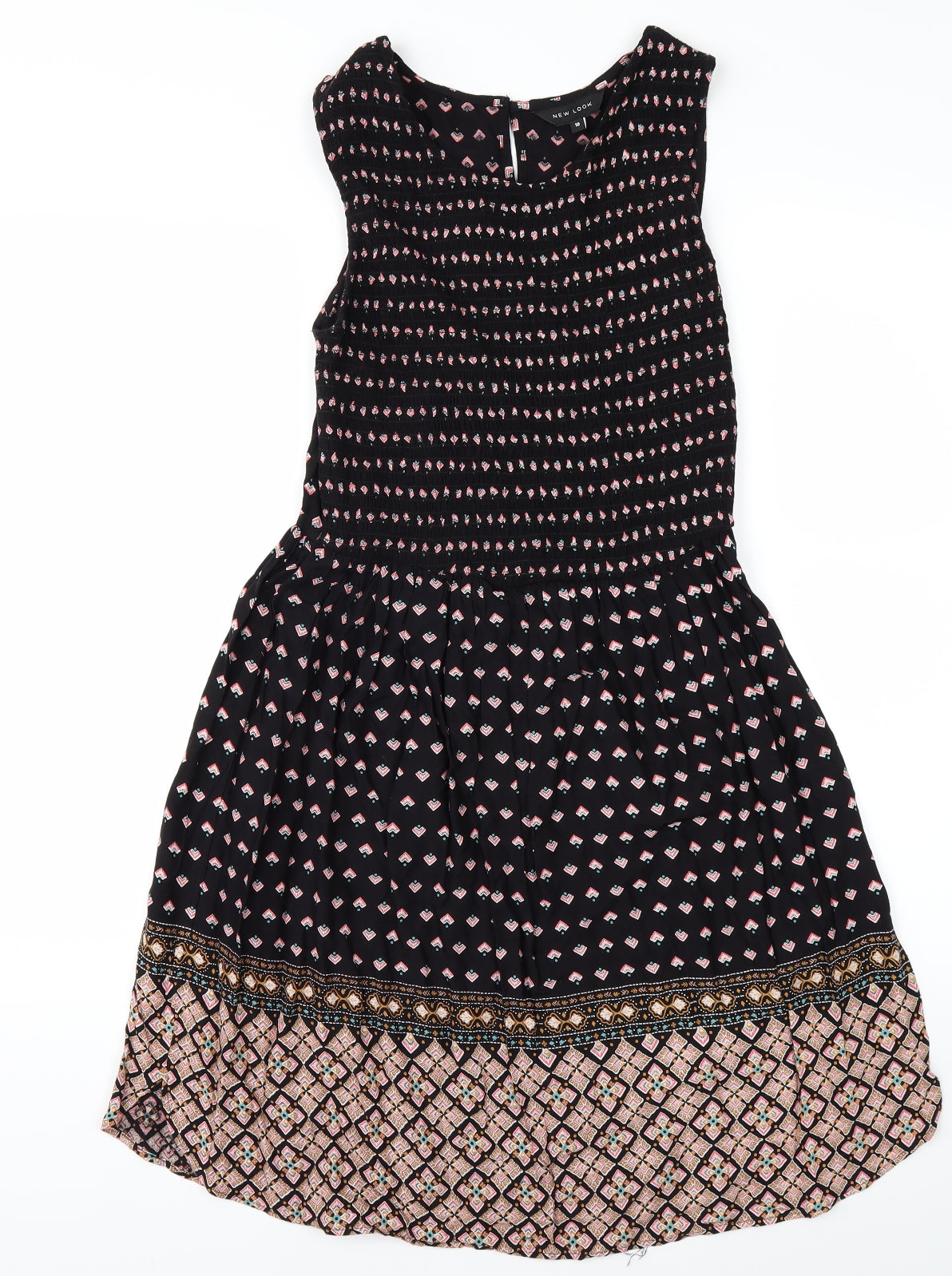 New Look Womens Black Polka Dot  Kaftan  Size 10