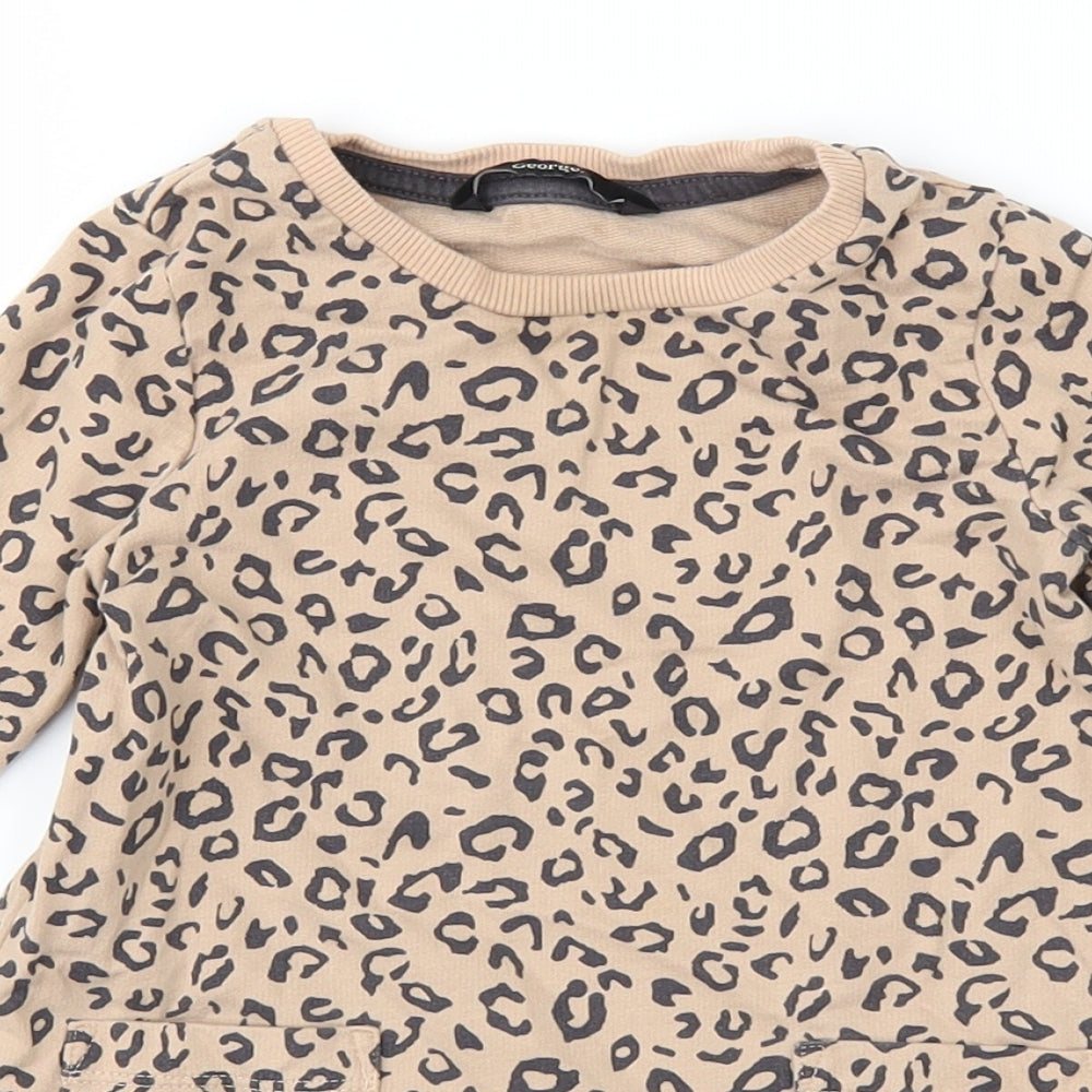 George Girls Brown Floral  Pullover Jumper Size 12-18 Months