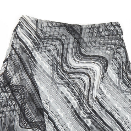Per Una Womens Grey Geometric Chiffon Swing Skirt Size 16