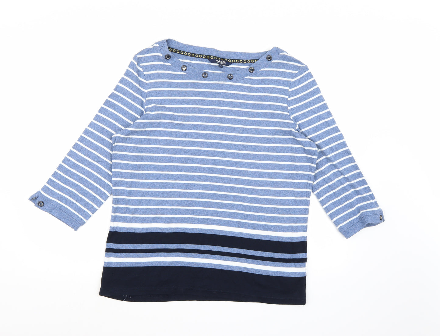 Maine Womens Blue Striped  Basic Blouse Size 18