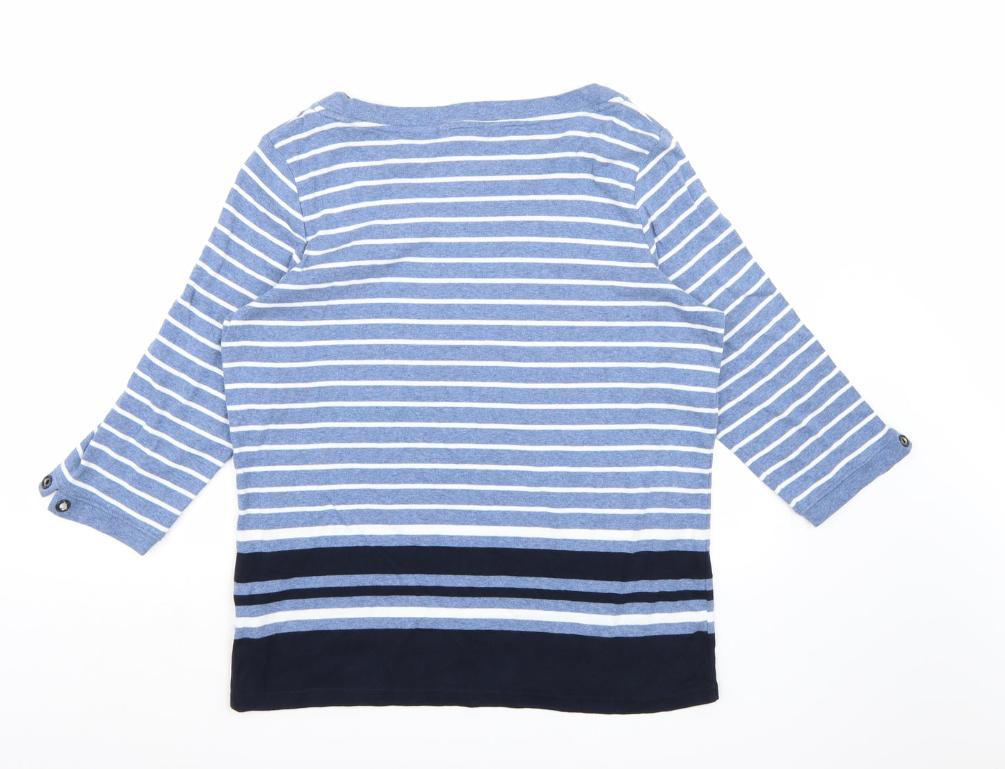 Maine Womens Blue Striped  Basic Blouse Size 18