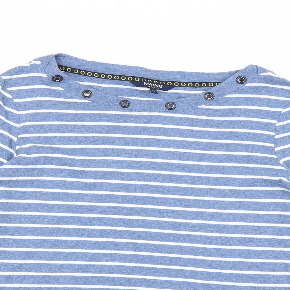 Maine Womens Blue Striped  Basic Blouse Size 18